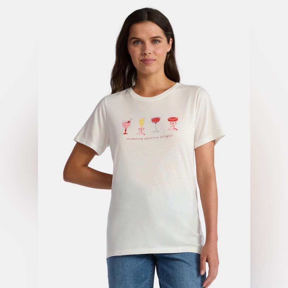 Holiday Time White Making Spirits Bright Christmas Short Sleeve T - Shirt
